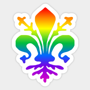 Rainbow Fleur-de-Lis Sticker